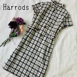 Harrods ハロッズ 白 膝丈ワンピース 膝下ワンピース 2 M