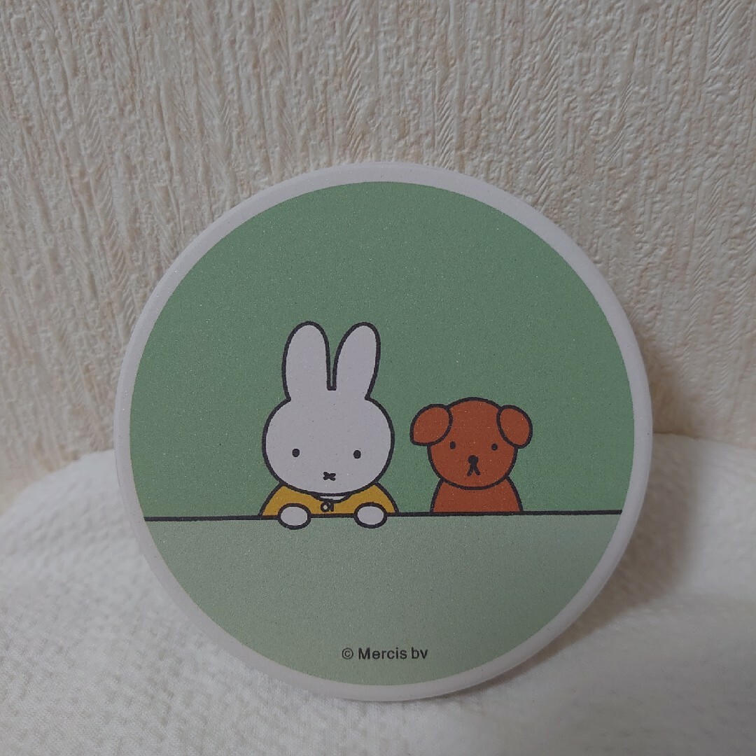 miffy(ミッフィー)の新品☆ミッフィー&スナッフィー陶器吸水コースター インテリア/住まい/日用品のキッチン/食器(テーブル用品)の商品写真