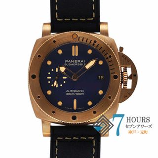 パネライ(PANERAI)の【109422】PANERAI パネライ  PAM01074 サブマーシブルブロンゾ ブティック限定 ブルーダイヤル レザー/ブロンズ 自動巻き 保証書 純正ボックス 腕時計 時計 WATCH メンズ 男性 男 紳士【中古】(腕時計(アナログ))