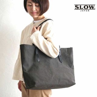 SLOW＆CO - SLOW＆CO◇新品未使用 レザー × キャンバストート（L ...