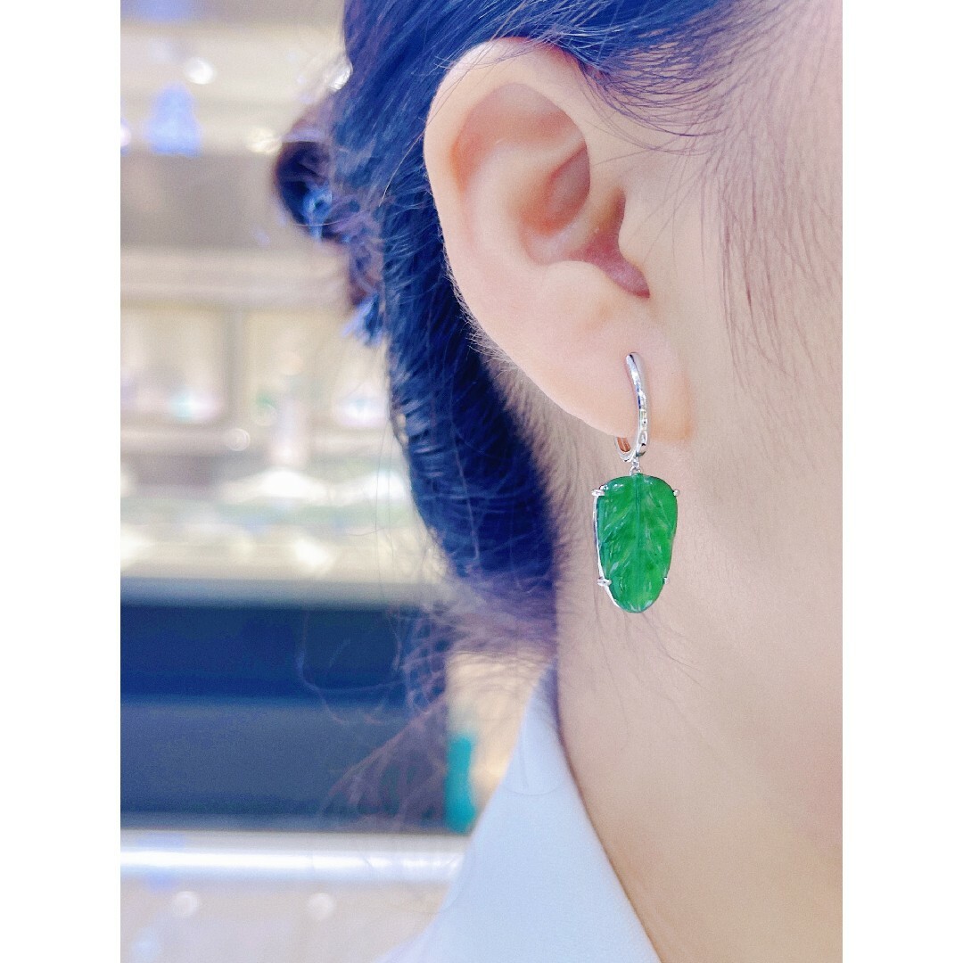 リーフモチーフ ヒスイピアス