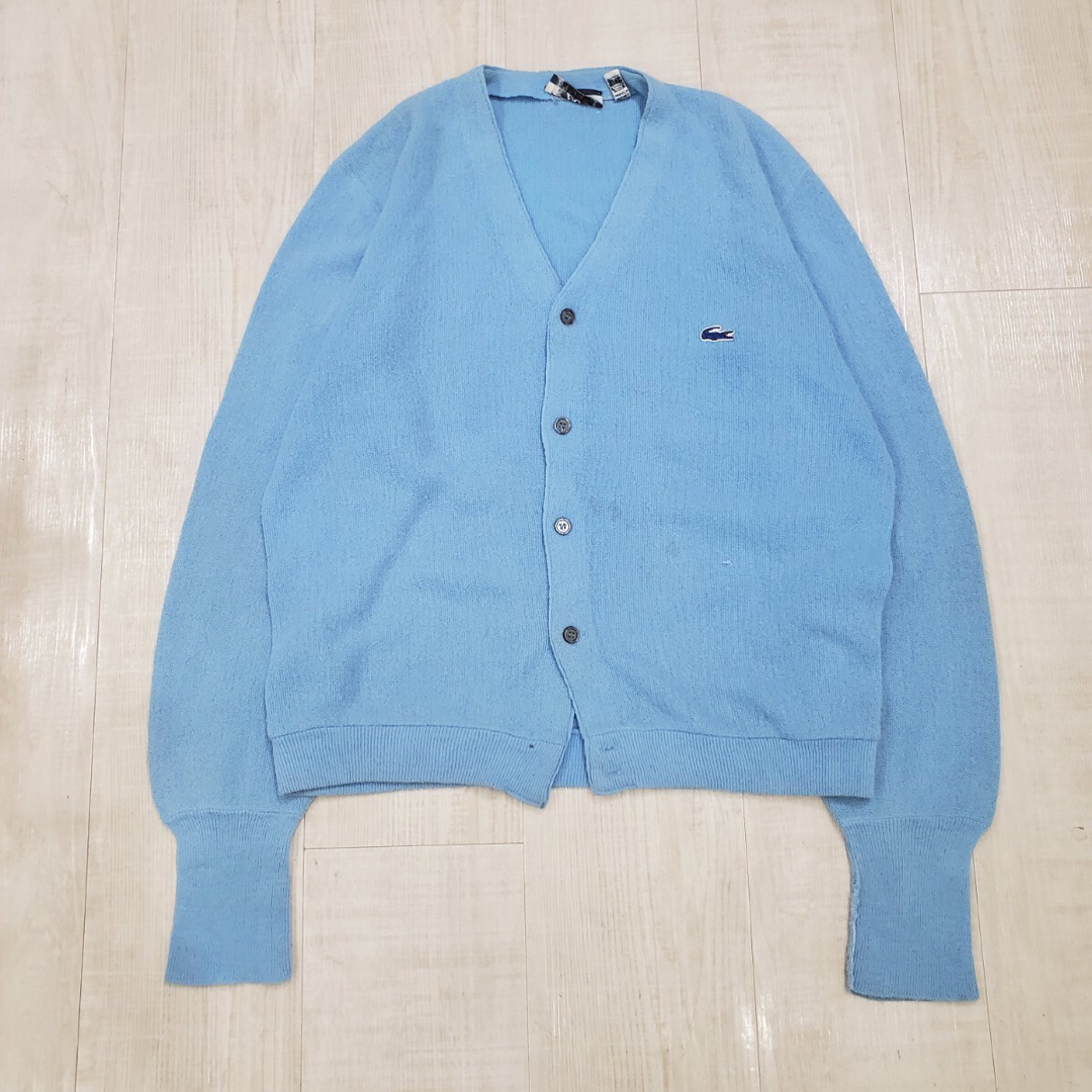 70s IZOD LACOSTE 糸巻きタグ アクリル カーディガン サイズ L