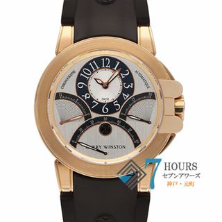 ハリーウィンストン(HARRY WINSTON)の【110151】HARRY WINSTON ハリーウィンストン  OCEACT44RR001 トリレトログラード シルバーダイヤル RG/ラバー 自動巻き 保証書 純正ボックス 腕時計 時計 WATCH メンズ 男性 男 紳士【中古】(腕時計(アナログ))