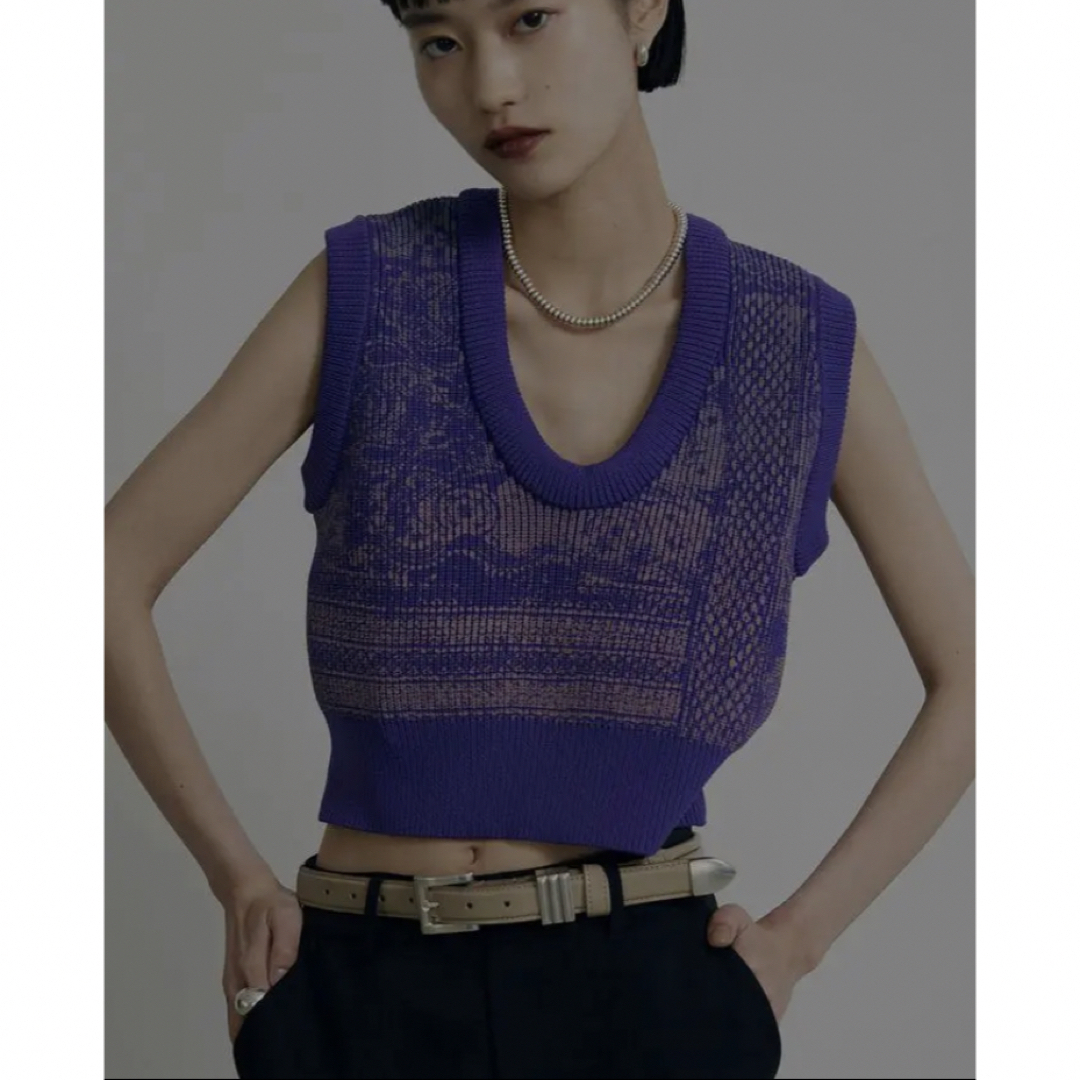 Ameri VINTAGE - ameri 2WAY LACE PAINTING KNIT TOPの通販 by りょん