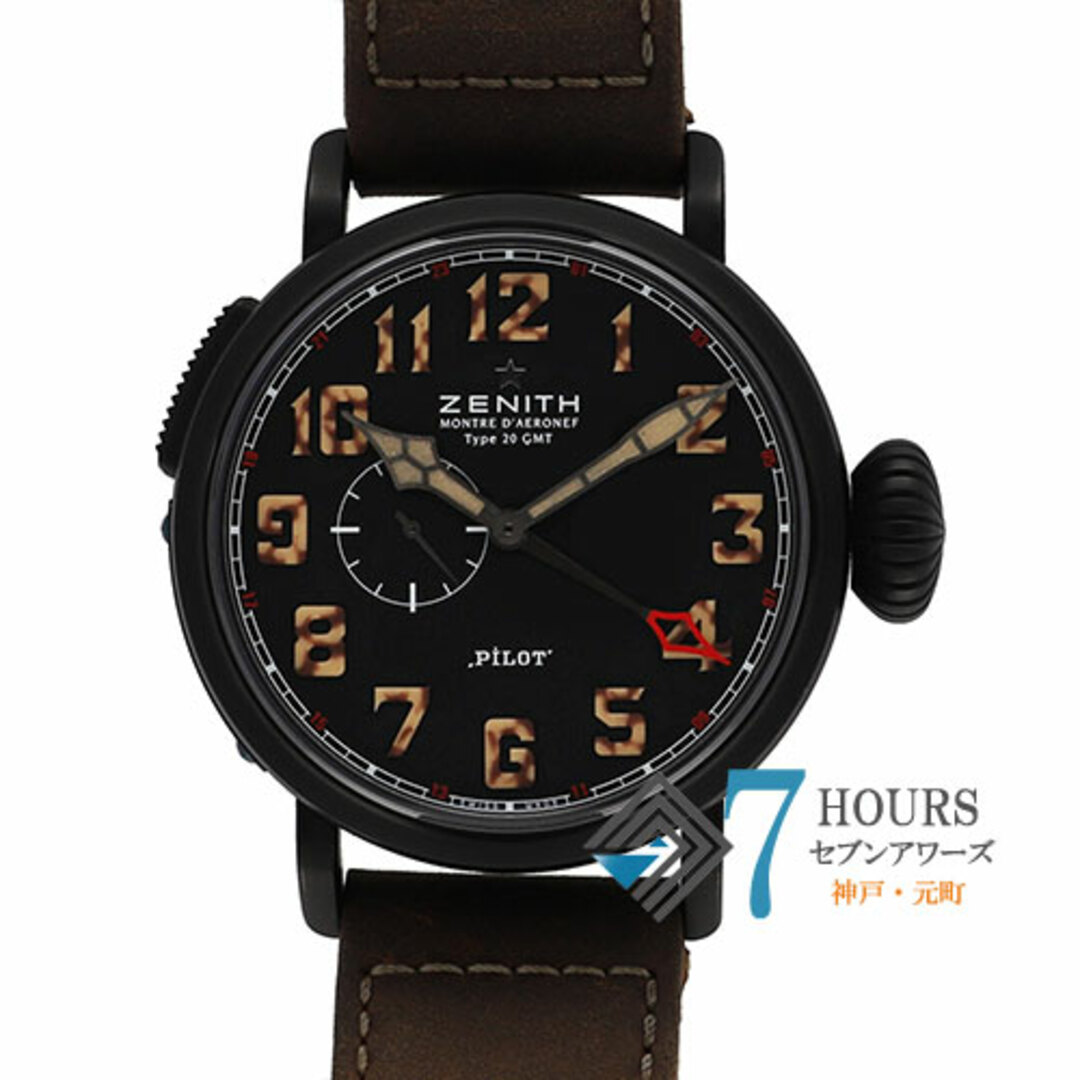 【111246】ZENITH ゼニス  96.2431.693/21.C738 パイロット タイプ20 GMT 世界限定1903本 ブラックダイヤル TI/レザー 自動巻き ギャランティーカード 純正ボックス 腕時計 時計 WATCH メンズ 男性 男 紳士