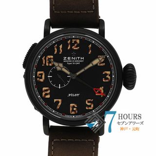 ゼニス(ZENITH)の【111246】ZENITH ゼニス  96.2431.693/21.C738 パイロット タイプ20 GMT 世界限定1903本 ブラックダイヤル TI/レザー 自動巻き ギャランティーカード 純正ボックス 腕時計 時計 WATCH メンズ 男性 男 紳士【中古】(腕時計(アナログ))