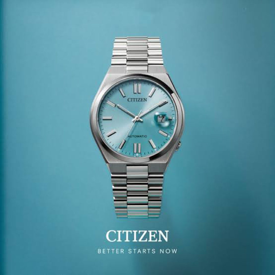CITIZEN - シチズン ツヨサ 機械式サファイアガラス アイスブルーの