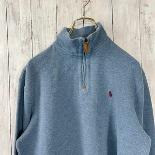 POLO RALPH LAUREN - ラルフローレン ハーフジップコットンニット 青