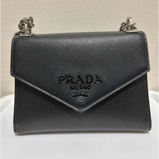 プラダ(PRADA)のPRADA  プラダ　モノクローム　バッグ　黒　1BD127(ショルダーバッグ)