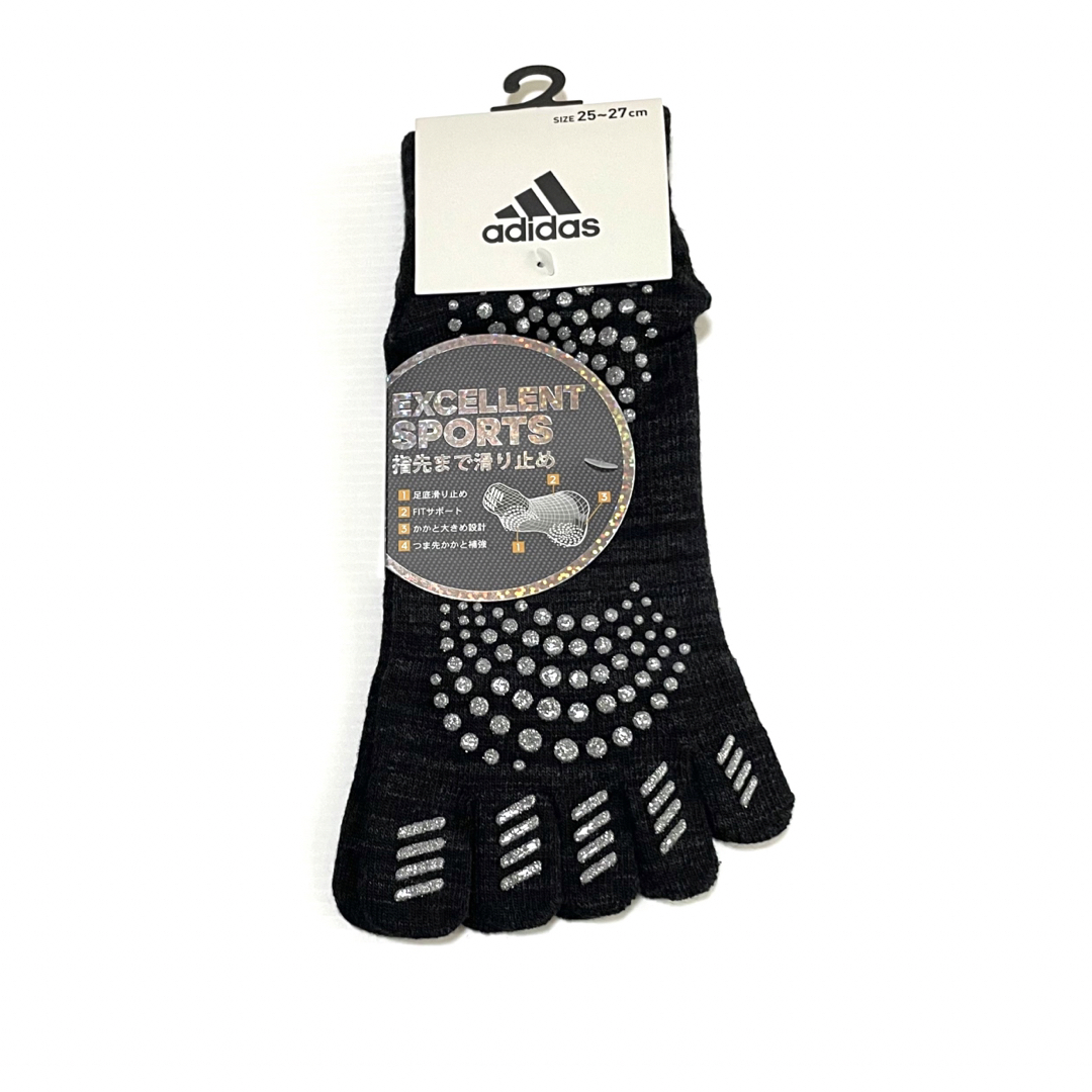 adidas(アディダス)のショート丈【アディダス×福助】五本指ソックス 滑り止め付き 2足セット スポーツ/アウトドアのランニング(ウェア)の商品写真