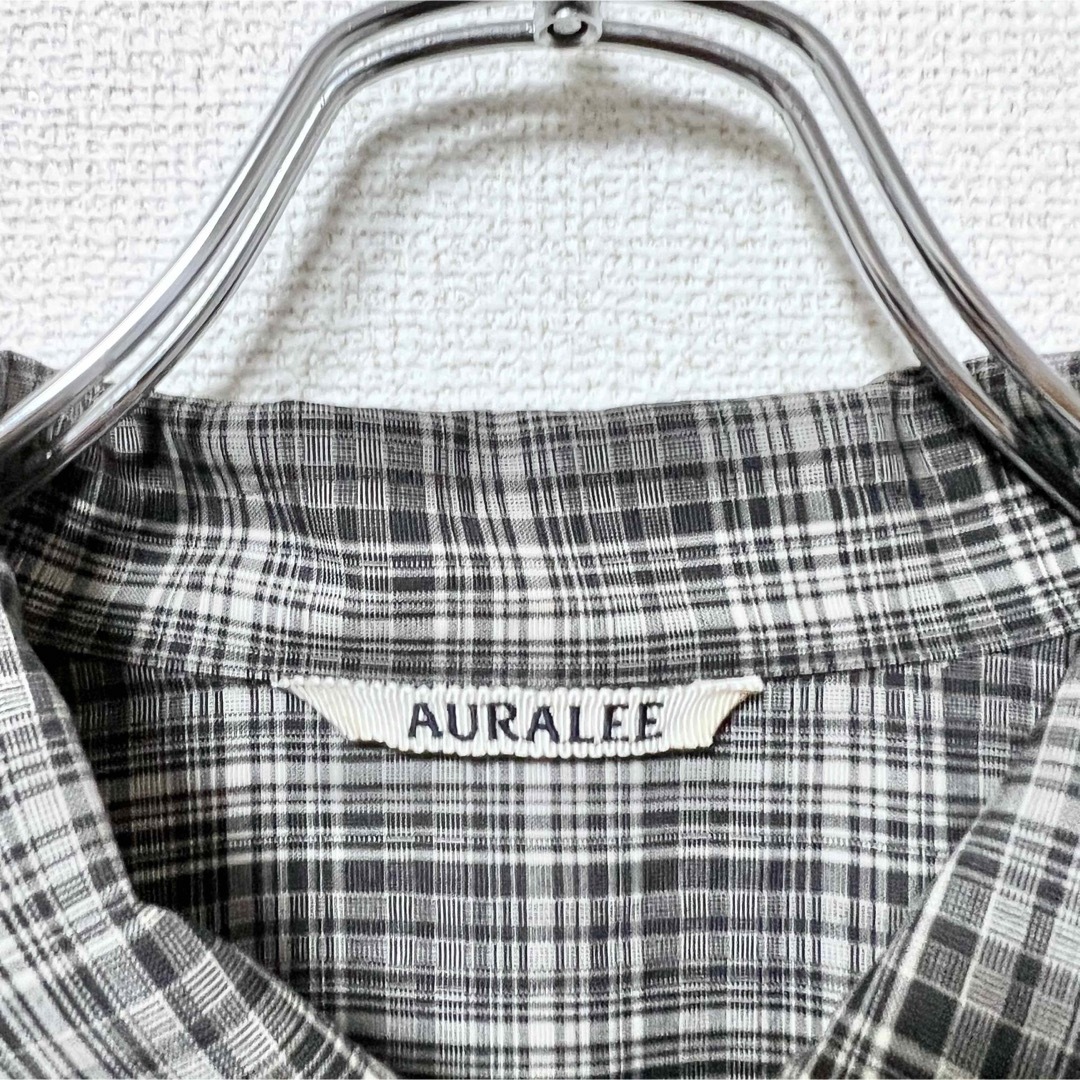 AURALEE SUPER LIGHT WOOL CHECK SHIRTS 2