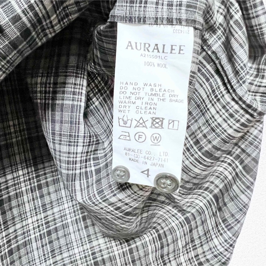 AURALEE SUPER LIGHT WOOL CHECK SHIRTS 4