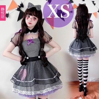 ハロウィン コスプレ ミニスカート コスチューム エプロンワンピース XS(ミニワンピース)