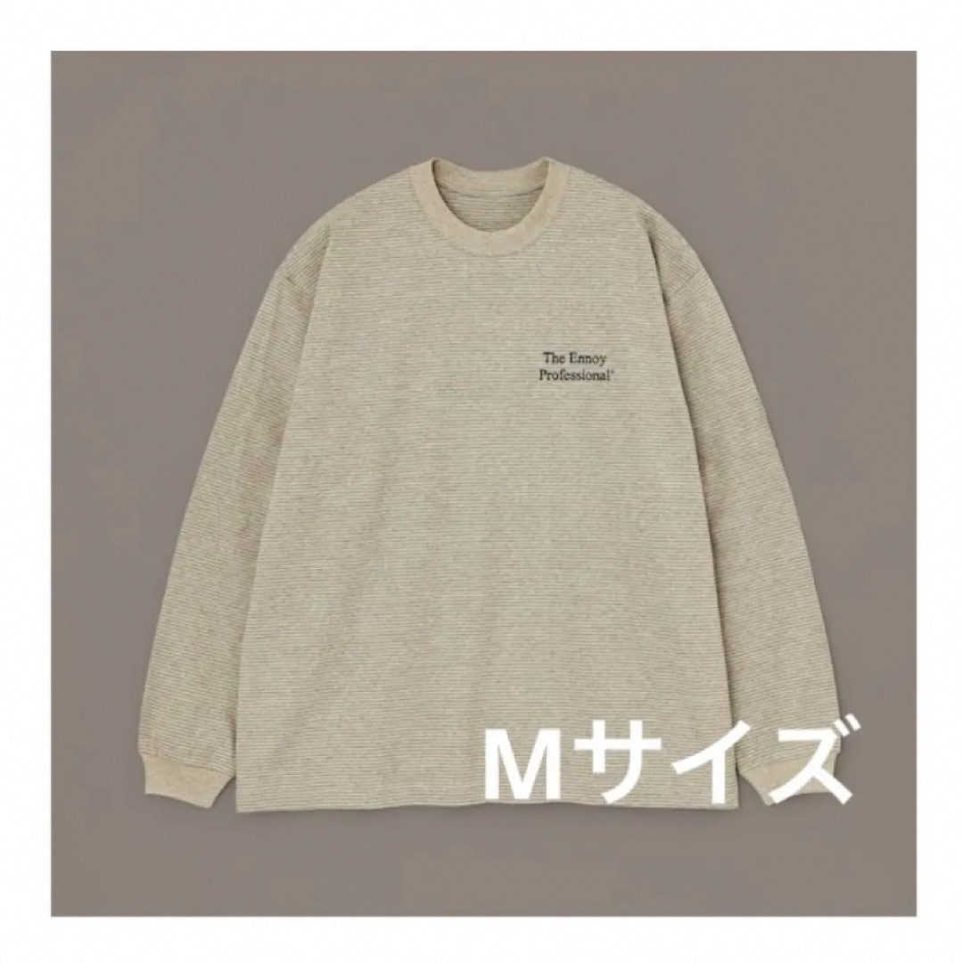 メンズENNOY L/S BORDER T-SHIRTS (BEIGE×BLACK)M