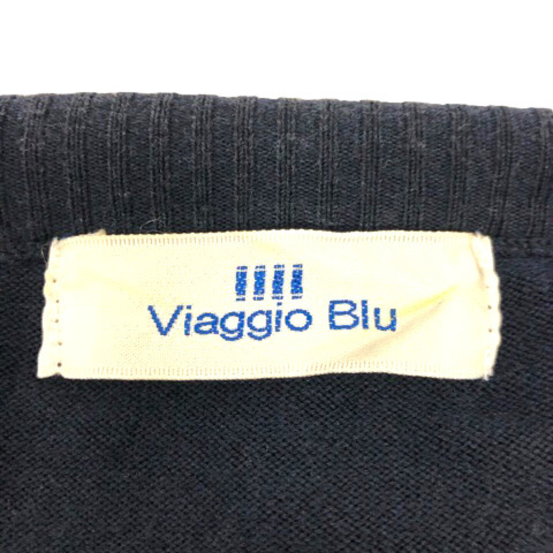 VIAGGIO BLU(ビアッジョブルー)のViaggio Blu ボレロ ビーズ装飾 ショート丈 2 ネイビー シルバー レディースのトップス(カーディガン)の商品写真