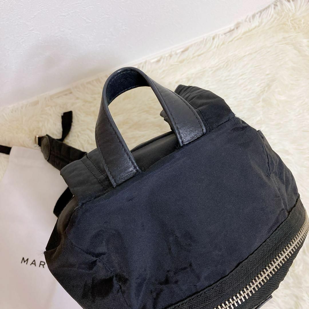 良品 マークジェイコブス ナイロン リュック ブラック A4可 ロゴパッチ 黒-
