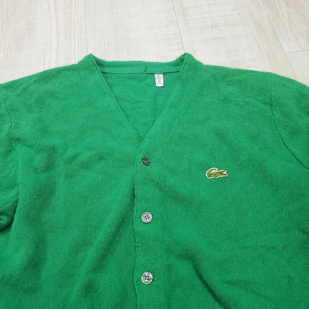 LACOSTE(ラコステ)の恐らく 70s 80s ラコステ ヴィンテージ アクリル カーディガン 古着 M メンズのトップス(カーディガン)の商品写真