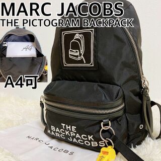 マークジェイコブス(MARC JACOBS)の美品 マークジェイコブス ザ ピクトグラム A4可 リュック ロゴ ブラック 笛(リュック/バックパック)