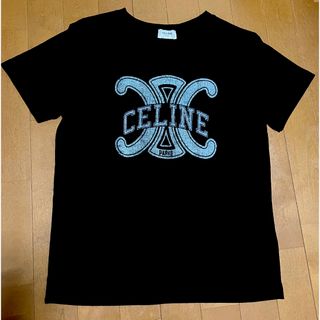 セリーヌ CELINE フィービー期 ラメプリント フォトプリント 半袖Tシャツ M /ブラック 黒 トップス カットソー TEE【2400013550239】