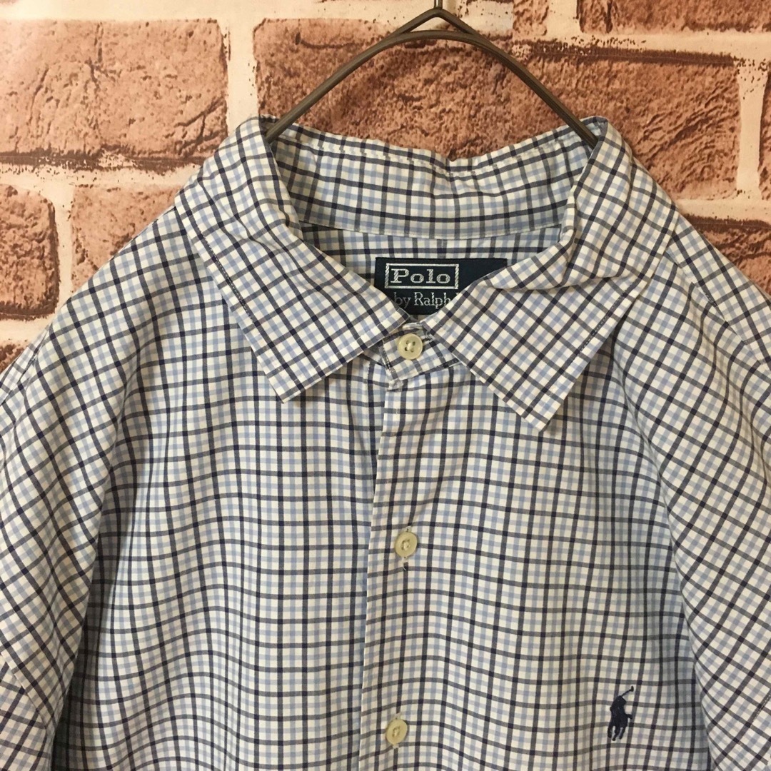 POLO RALPH LAUREN(ポロラルフローレン)の【XLサイズ】ポロバイラルフローレン☆刺繍ロゴ　チェックシャツ　オーバーサイズ メンズのトップス(シャツ)の商品写真