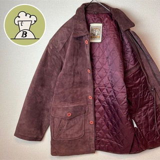 70s　ビンテージ　豚革　コート　アメカジ　レトロ　デカ襟　ブラウン