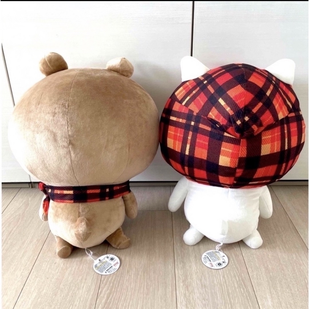 【新品】秋のぽかぽか超BIG ぬいぐるみ にゃんこ＆くま 2体セット