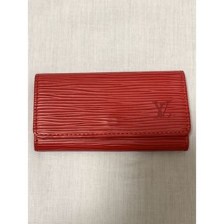 ルイヴィトン(LOUIS VUITTON)の美品 ルイヴィトン キーケース 4連 レディース メンズ エピ レッド レザー(キーケース)