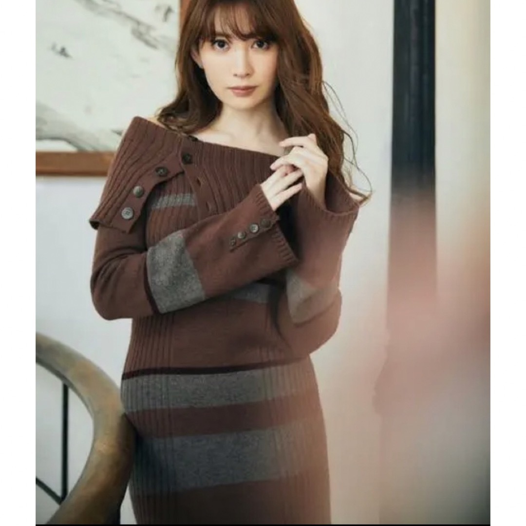 Herlipto Cashmere blend Stripe KnitDress   フリマアプリ ラクマ