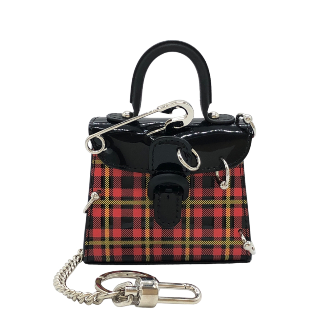 デルヴォー DELVAUX ブリヨンチャーム ブラックｘレッド　SV金具 PVCｘエナメル レディース チャーム