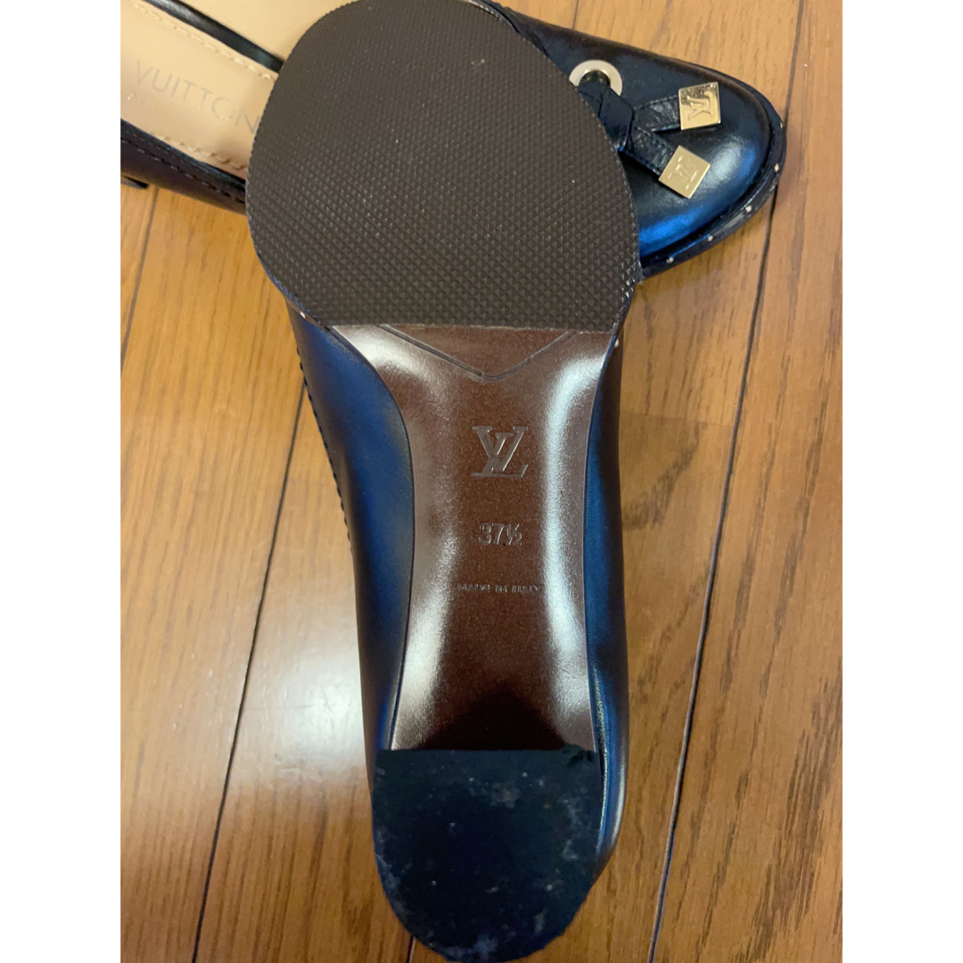 LOUIS VUITTON ルイヴィトン 黒371/2 スタッズ リボン