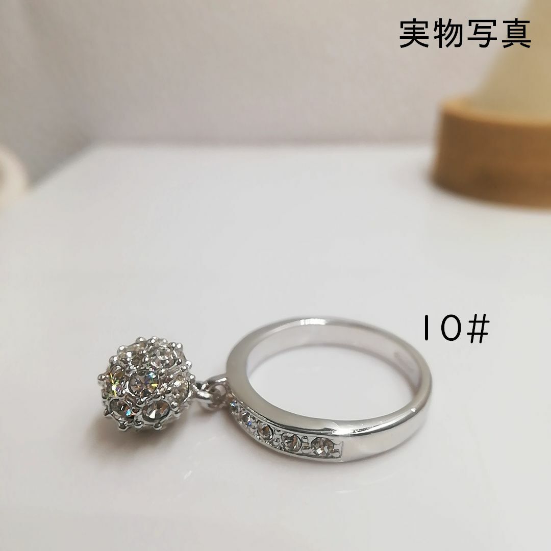 tt10102、可愛いラインストーンリングK18WGPファッションリング レディースのアクセサリー(リング(指輪))の商品写真