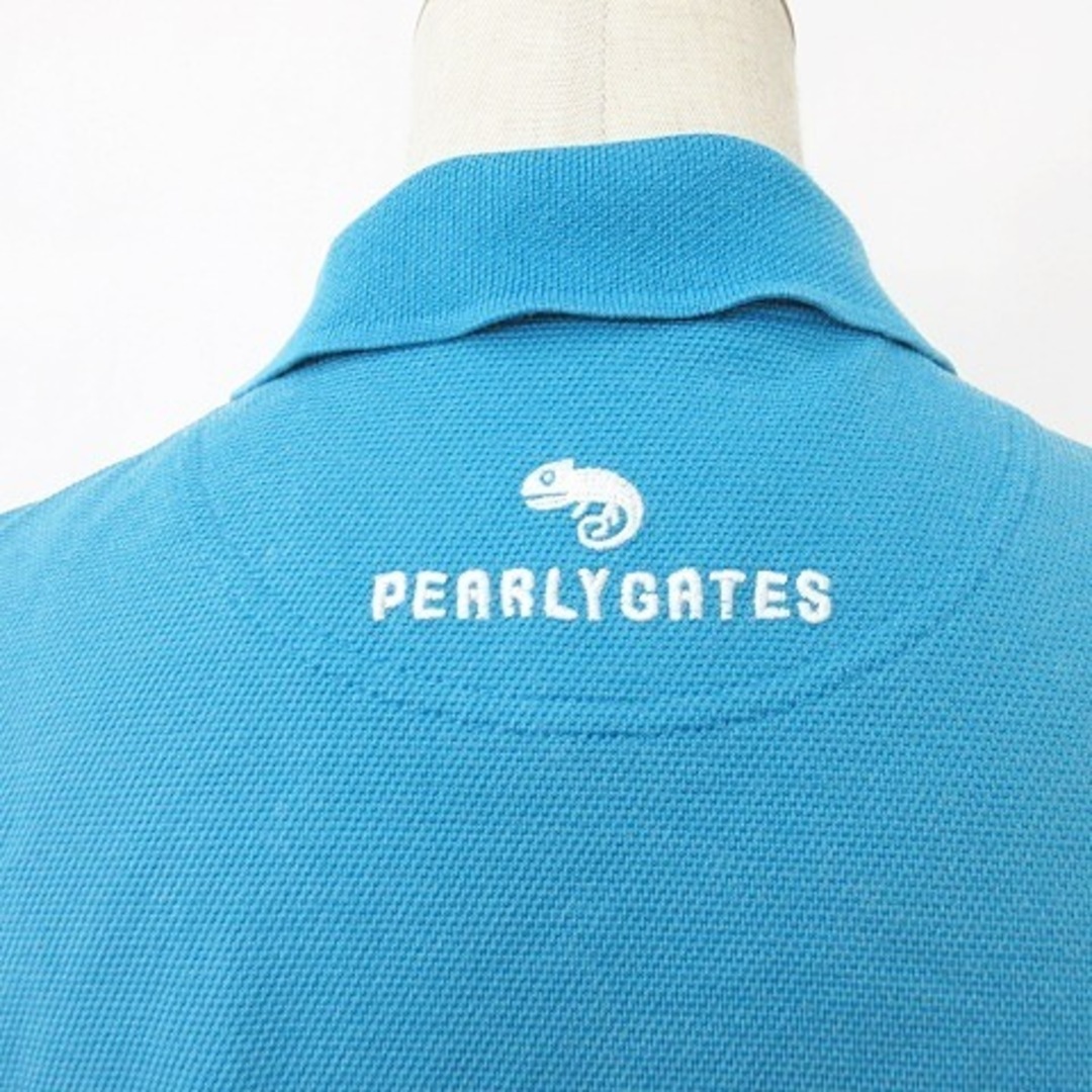 PEARLY GATES(パーリーゲイツ)のパーリーゲイツ PEARLY GATES ゴルフ ポロシャツ 青 ブルー 0 スポーツ/アウトドアのゴルフ(ウエア)の商品写真