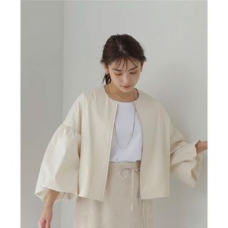 ナチュラルビューティーベーシック(NATURAL BEAUTY BASIC)のナチュラルビューティベーシック バルーンスリーブブルゾン ジャケット(ノーカラージャケット)