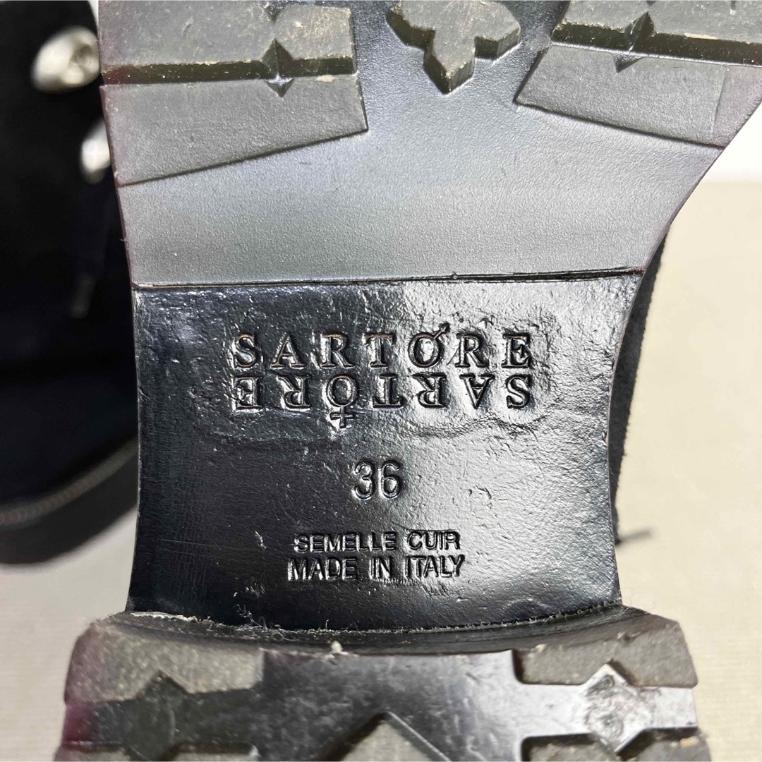SARTORE - 36 SARTORE レースアップ ショートブーツ 黒 ワークブーツ ...