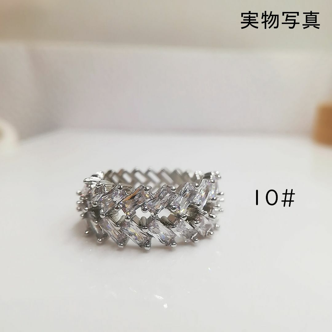 tt10105華麗優雅K18WGP本物そっくり高級模造ダイヤモンドリングジルコニ レディースのアクセサリー(リング(指輪))の商品写真