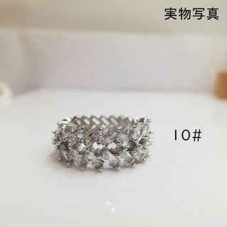 tt10105華麗優雅K18WGP本物そっくり高級模造ダイヤモンドリングジルコニ(リング(指輪))