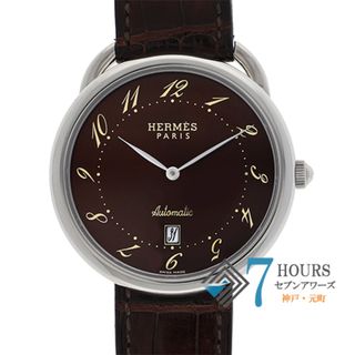 エルメス(Hermes)の【98912】HERMES エルメス  AR7.710 アルソー ブラウンダイヤル/レザー 自動巻き 当店オリジナルボックス 腕時計 時計 WATCH メンズ 男性 男 紳士【中古】(腕時計(アナログ))