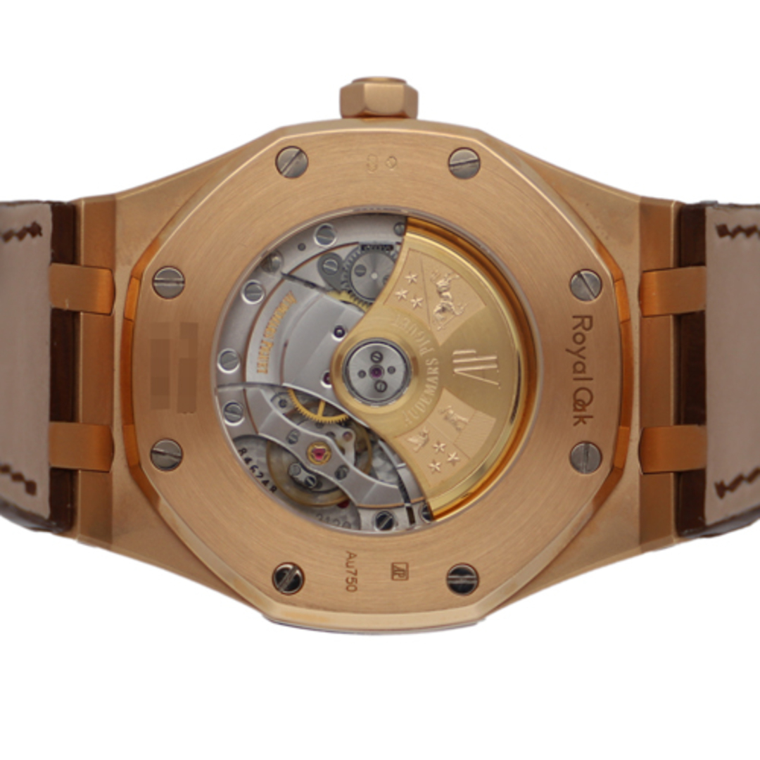 AUDEMARS PIGUET(オーデマピゲ)の【109038】AUDEMARS PIGUET オーデマ・ピゲ  15400 OR.OO.D002CR.01 ロイヤルオーク ブラックダイヤル PG/レザー 自動巻き 純正ボックス 腕時計 時計 WATCH メンズ 男性 男 紳士【中古】 メンズの時計(腕時計(アナログ))の商品写真