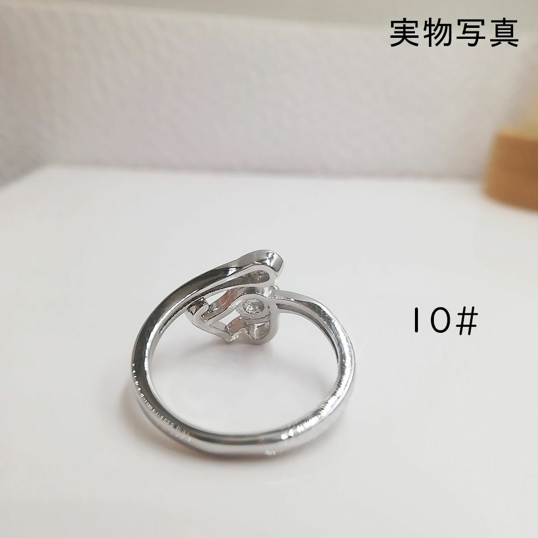 tt10110フォークリングK18WGPファッションリングジルコニアリング レディースのアクセサリー(リング(指輪))の商品写真