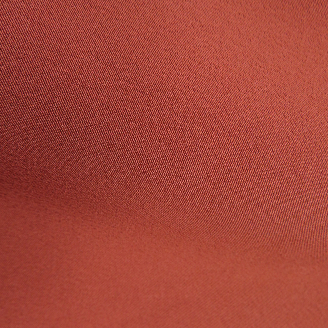 色無地 共八掛 正絹 茶色 袷 広衿 蔦紋 一つ紋 セミフォーマル 仕立て上がり着物 身丈159cm 美品 2
