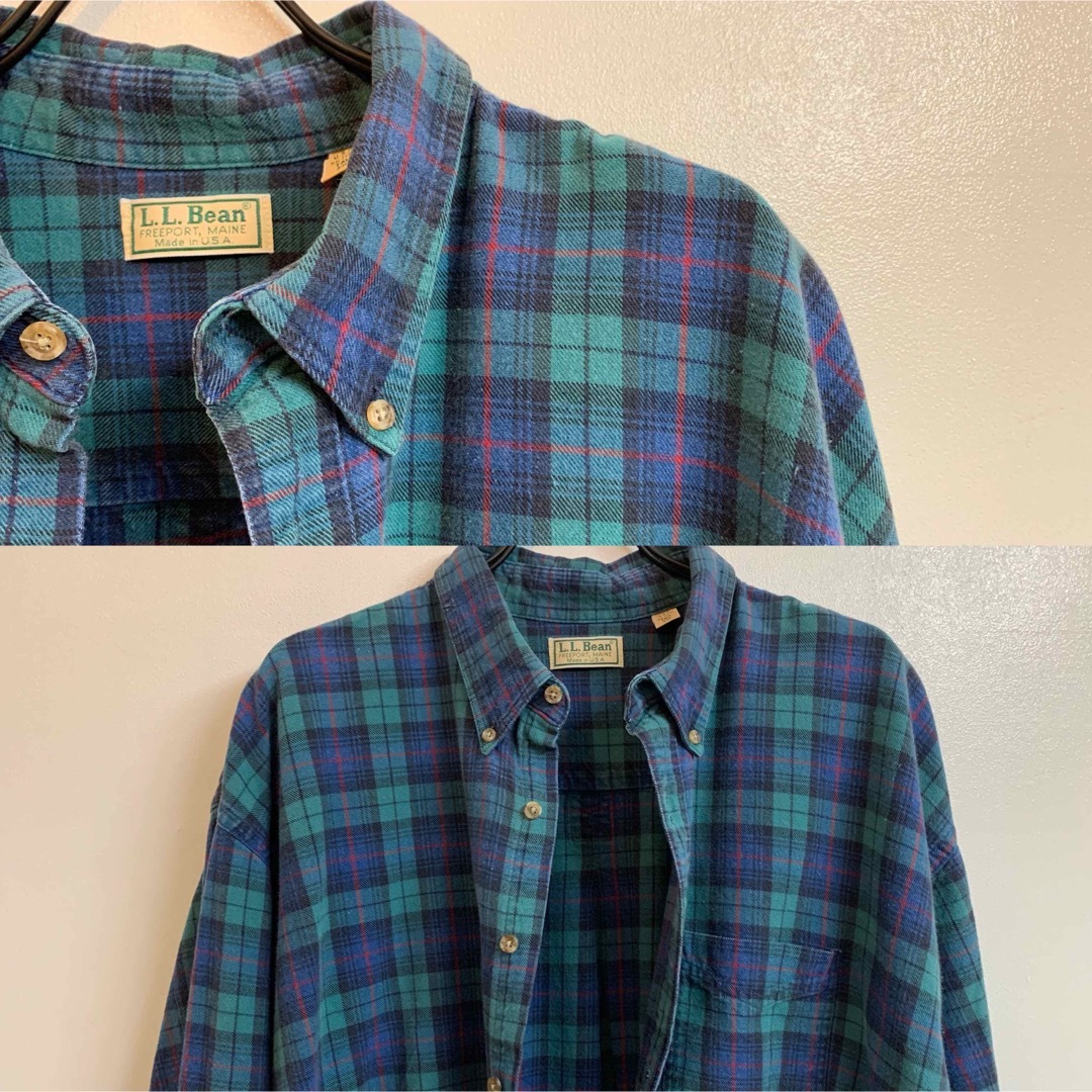 L.L.Bean VINTAGE USA製 コットンチェックネルシャツ 2XL