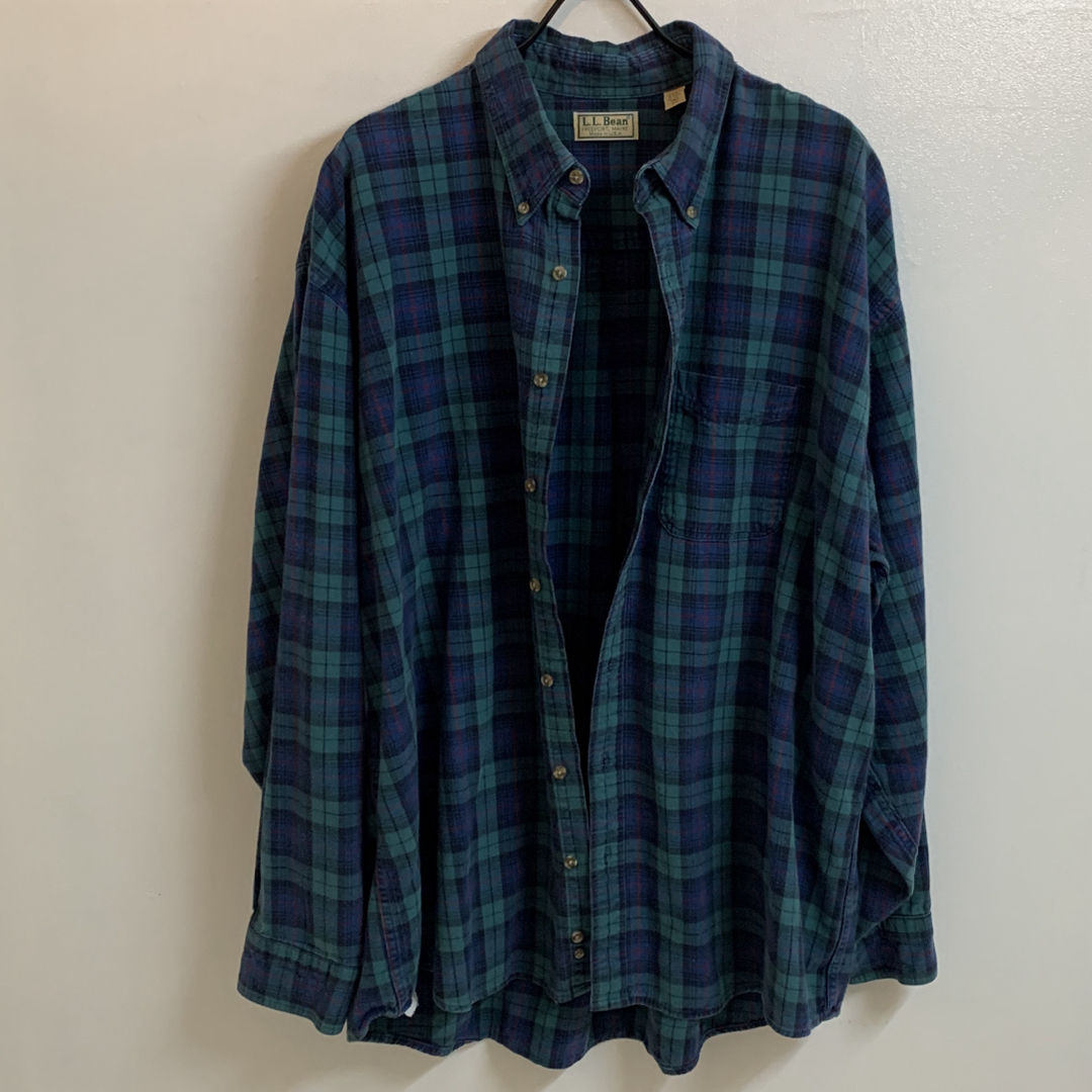 L.L.Bean VINTAGE USA製 コットンチェックネルシャツ 2XL