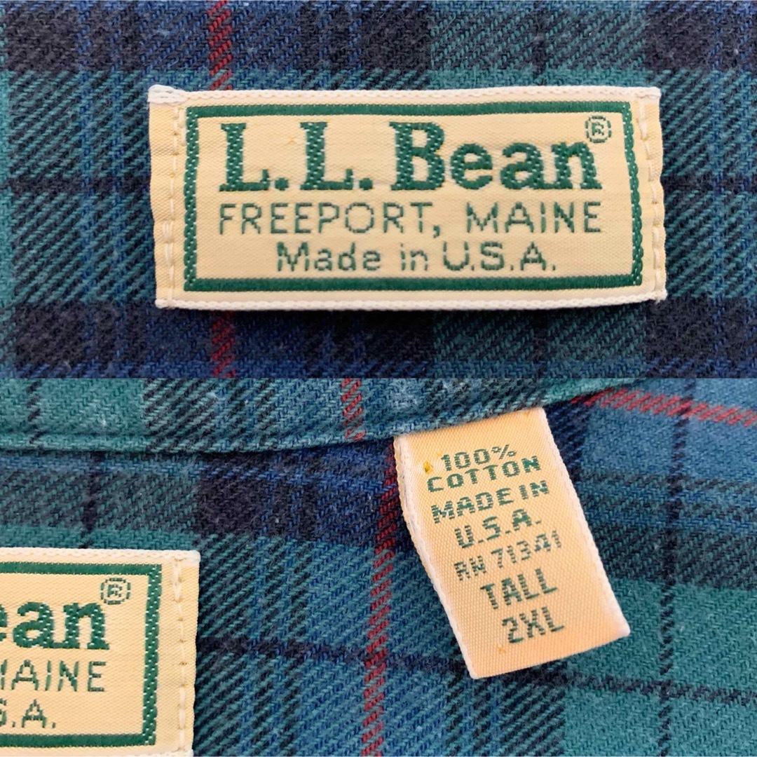 L.L.Bean VINTAGE USA製 コットンチェックネルシャツ 2XL