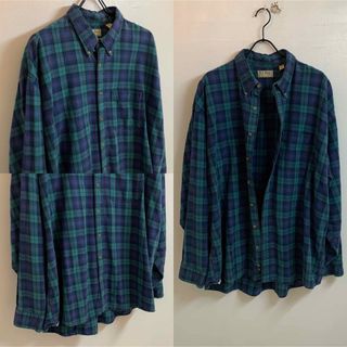 L.L.Bean VINTAGE USA製 コットンチェックネルシャツ 2XL