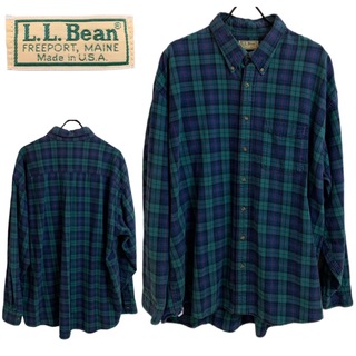 L.L.Bean VINTAGE USA製 コットンチェックネルシャツ 2XL