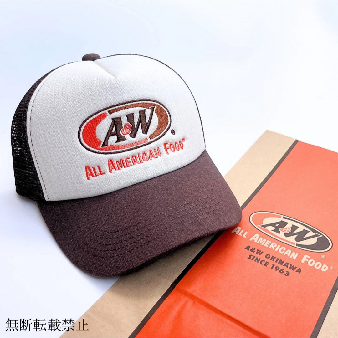 新品未使用品 A&W エンダー メッシュキャップ オレンジ 沖縄