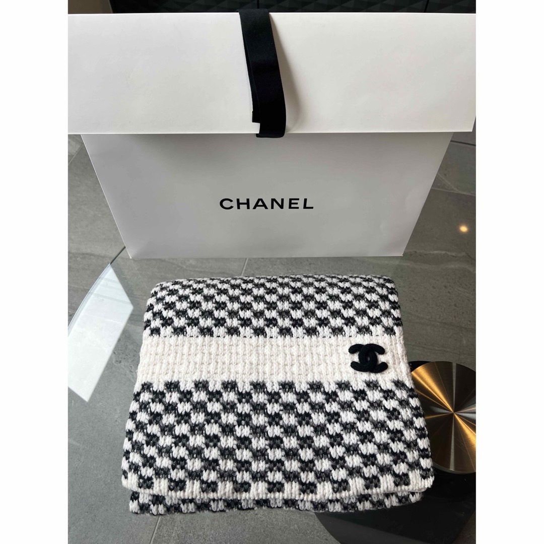 CHANEL シャネル 千鳥柄 ココマーク ニット マフラー 未使用