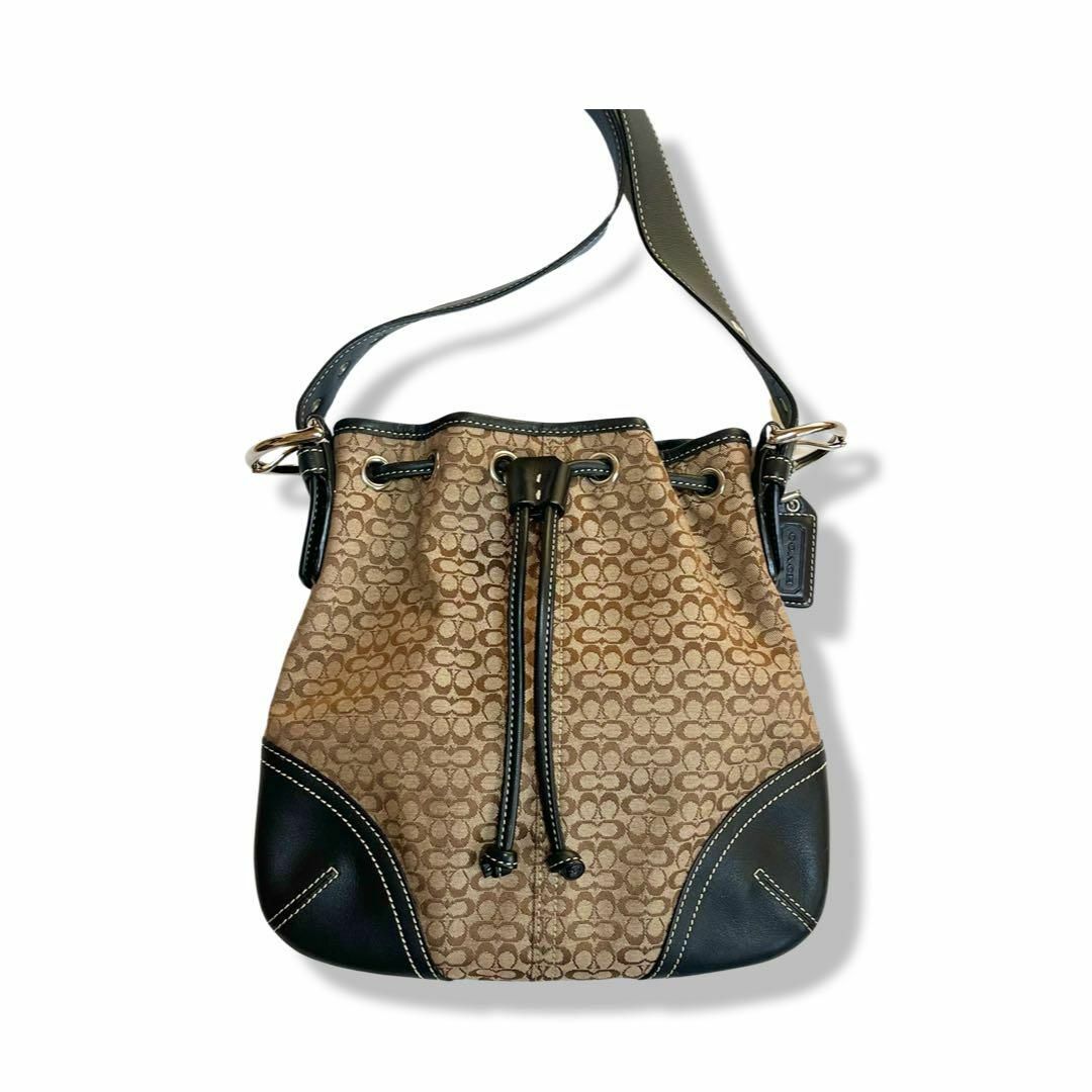 一点限り 正規品 COACH コーチ ミニシグネチャー 巾着 ショルダーバッグ コーチ 巾着 ミニシグネチャー ショルダーバッグ