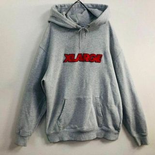 XLARGE   希少エクストラージ パーカー サイズL グレー 刺繍ロゴの