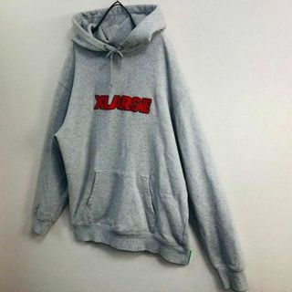 XLARGE - 【希少】エクストラージ パーカー サイズL グレー 刺繍ロゴの